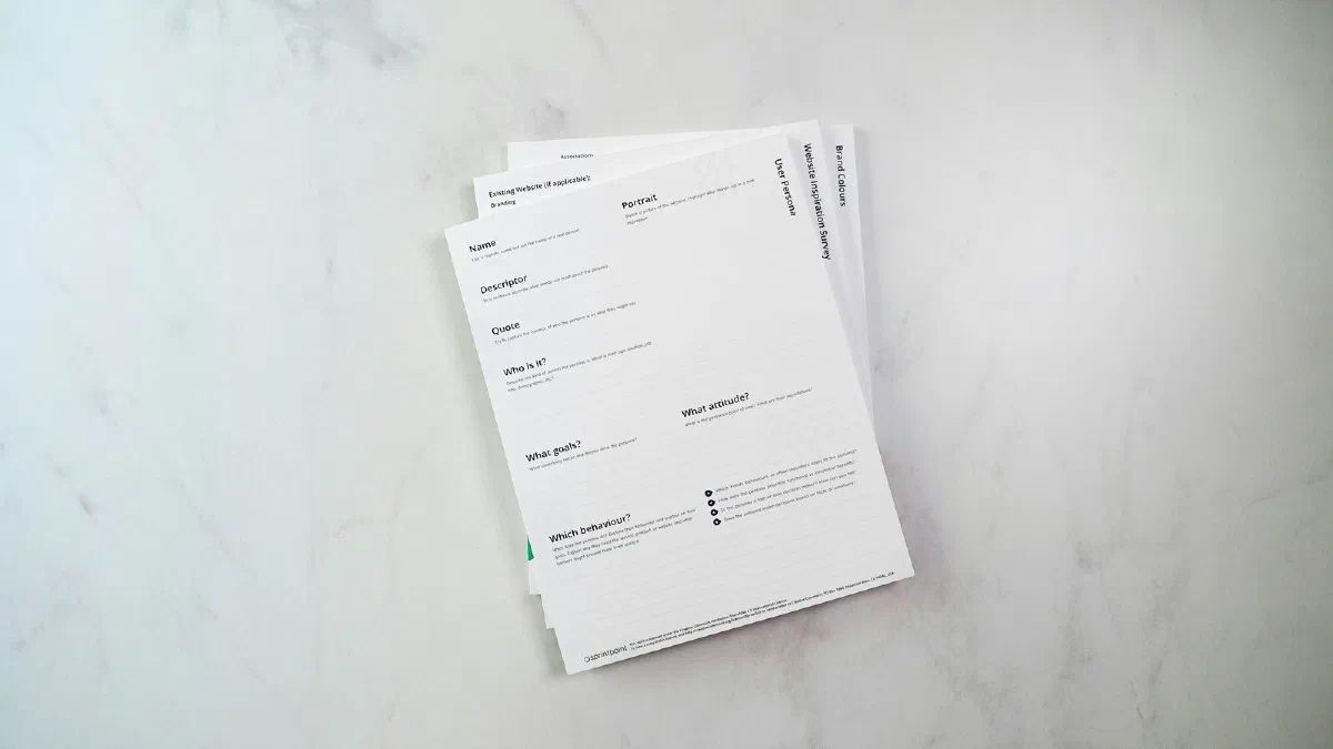 A stack of unopened printed papers on a white counter